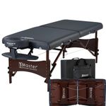 Master 30 Inch Massage Table Portable Professional Lightweight, Massage SPA Bed Adjustable, with Free Carrying Case for Massage/Beauty/Tattoo/SPA/Therapy,3 Thick Cushion (Blue)