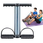 COVVY Elastic Sit Up Equipment, Pull Rope Dual Spring Tension Foot Pedal Sit Up Equipment for Abdominal, Leg Exerciser Tummy Trimmer Sport Fitness Slimming Training Bodybuilding at Home Gym (Black)