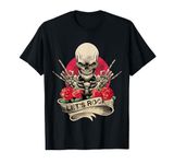 Lets Rock Rock&Roll Skeleton Hand Vintage Retro Rock Concert T-Shirt