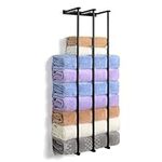 Emfogoo Towel Racks for Bathroom, Wall Mounted Towel Holder with 3 Bar Towel Rail, Metal Bathroom Towel Storage for Large Rolled Towels, Small Towels (Black)