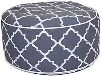Charles Bentley Indoor/Outdoor Inflatable Garden Foot Stool Pouffe Bean Bag - Grey H23cm Dia 53cm Waterproof