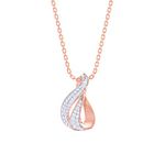 Clara 925 Sterling Silver Agda Pendant Chain Necklace | Rose Gold Rhodium Plated, Swiss Zirconia | Gift for Women and Girls