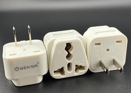 WEKSA Japan Travel Adapter with Universal Input Australia, India, EU, UK to Japan, Philippines, N. America 2 Prong Pin Power Plug, White Type A Adaptor (3-Pack)