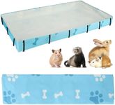 Lonepetu Waterproof Guinea Pig Cage Tarp Bottom for C & C Grids Habitat, 48"*24" Washable Guinea Pig Cage Liner Base for Rabbits Hamsters Hedgehogs Ferrets Small Pets Blue (No Cage)