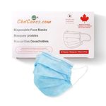 CKDCARES | Made in North America | Disposable 3 Ply Face Masks | Non-Medical, LEVEL 1, 2 & 3 | Adjustable Ear-Loops & Nose Strip | Pack of 50 pcs | Perfect for Indoor & Outdoor Use (LEVEL 2)