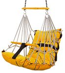 BOFFLE Cotton Baby Swing for Kids jhula 1-5 Years Swings Cradle Chair uyyala New Born Baby Gifts Foldable and Washable with Safety Belt, Home & Garden (Yellow)