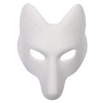 PRETYZOOM Halloween Blank Female Foxes Mask Halloween DIY Blank Fox Mask PU Party Mask Masquerade Costume Cosplay Accessory Festival Decor