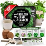 HOME GROWN Gift Herb Kit – 8 Herb Seeds Set with Basil, Cilantro, Mint & More, Complete Indoor Grow Kit for Kitchen, Gardening Gifts for Women & Men, Ideal for Cooking & Home Décor (5 Herb Kit)