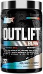 Nutrex Research Outlift Burn Pre Workout Powder, 2 in 1 Performance & Shredding Supplement with Metabolyte, GBBGO (22 Servings, Red White Merica)