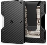 Spigen RFID Blocking Metal Wallet S Slim Minimalist Credit Card Holder for Men and Women with Money Clip - Carbon