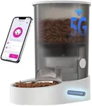 PAPIFEED Rechargable Automatic Cat Feeders - 5G WiFi Pet Feeder with APP Control, 4L Timed Cat Feeders for Dry Food, 1-10 Meals Per Day, 12 Portions Per Meal, Easy to Clean