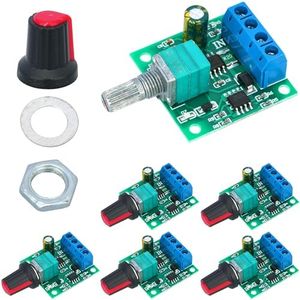 WWZMDiB 6 Pcs PWM Low Voltage DC Motor Speed Controller 1.8V 3V 5V 6V 12V 2A 30W Adjustable Driver Switch with self-Recovery Fuse 1803BK