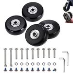 45mm Set of 4 Luggage Suitcase Replacement Wheels for Trolley Case Wheels Travel Bags Caster Inline Roller Skating Roller Swivel Rubber Wheels Bearings Repair Kits with Axles 30mm&35mm&60mm