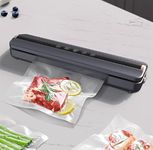 MILH Automatic Wireless Food Vacuum Sealer Machine with 10 Sealer Bags, Inbuilt Cutter, Vacuum Packing Machine for Dry & Wet Food Preservation, Rechargeable Battery, LED Touch Screen, 4in1 Mode, Grey