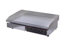 Chef-Hub Commercial Double Sided Counter Top Electric Stainless Steel Griddle/Flat Hotplate/Barbeque Griddle/Kitchen Grill/Fried Pans - 4.4Kw Ideal for Eggs, Bacon, and Sausages Etc.