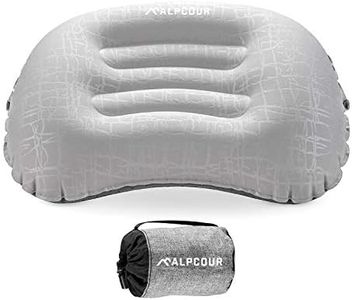 Alpcour Camping Pillow – Large, Inflatable, Ultralight Sleeping Pillow with Easy Blow Up Design, Soft Waterproof Exterior Cover and Compact Carry Case for Hiking, Backpacking, Airplane Travel & More