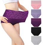 Fulyou Women's Briefs Underwear Tummy Control Cotton Panties High Waist Ladies Soft Stretch Underpants Knickers 16-18