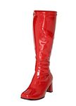 Women's Ladies Fancy Dress 1960's & 70's Knee High Go Go Retro Boots Size UK 3-12 (UK 5, Red)