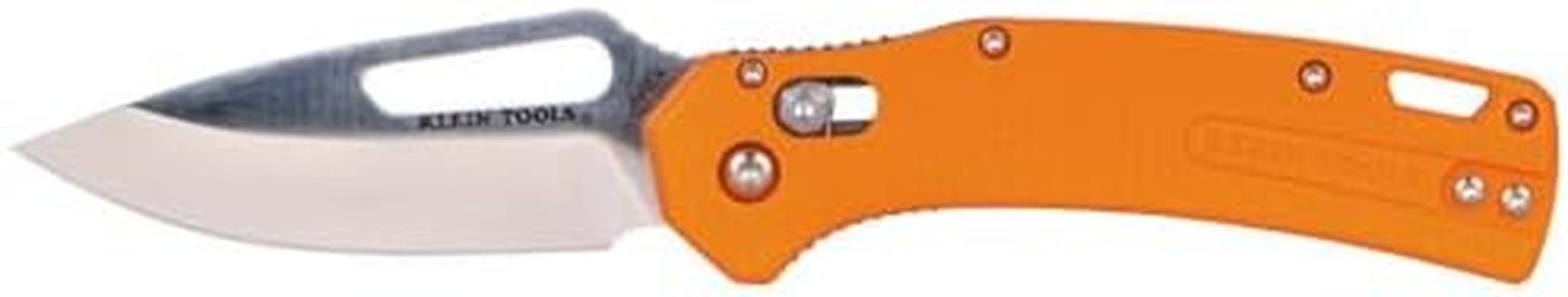 Klein Tools OFK000ORT KTO Resurgence Fishing Pocket Knife, AUS-8 Stainless Steel, Drop Point Blade, Orange Handle, Perfect EDC for Anglers