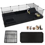 Xymoso DIY Guinea Pig Cages with Waterproof Canvas Bottom,16 Panels Small Animal Cage Pet Playpen with Door for Bunny Turtle Hedgehog,Indoor Metal Wire Yard Fence Outdoor