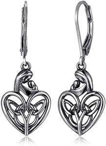 MORGAN & PAIGE Mother and Child Celtic Knot Dangle Earrings for Women - 925 Sterling Silver Drop Earring Design, Lightweight and Hypoallergenic for Sensitive Ears with Secure Clasp