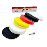 Malfah Sanding Sponge Set Car Polishing Pad Kit Woolen Pads 5 Inch Attachments for Drill Angle grinder Car Buffing Polishing Waxing Sealing Glaze MPPP