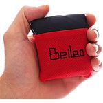 BeiLan Mini Pocket Picnic Blanket Durable Lightweight Waterproof Sand Proof Beach Camping Travel Mat Foldable Thin Ground Sheet for Outdoors Activities (70 * 110cm, Black & Red)