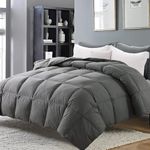 Maple Down Twin Size Comforter Duvet Insert-Down Alternative Comforter-Lightweight Fluffy Breathable Machine Washable (Gray, Twin)