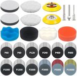 133 PCS Sanding Disc Drill Polishing Kit Sanding Attachment, 3 Inch Wet Dry Headlight Restoration Kit, Hook and Loop Sandpaper Buffing Pads with Rotary Tools for Car Wood Metal Glass Resin Expoxy