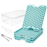 Ice Cube Tray with Lid and Bin,3 Pack Tiny Mini Small 369 x 0.5IN Ice Cube Mold Maker,Round Sphere Ice Balls for Chilling Cocktail Whiskey Tea & Coffee,Easy-Release|Stackable|Spill-Resistant