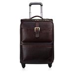 DORPER MONEY HILL 20 Inches Suitcase Laptop Trolly Bags for Men Women Luggage With 4 Wheels Soft Full Grain leather (46L) (BROWN, Leather)