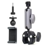 SOONSUN Super Clamp Mount with Dual 360° Rotation Ballhead Magic Arm Bike Motorcycle Handlebar Pole Mount for GoPro, Insta360, AKASO, DJI Osmo Action Camera, DSLR, Digital Camera