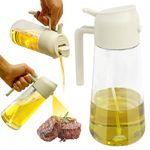 Liujiami 600ml 2-in-1 Spray Design Oil Dispenser Bottle Auto Flip Olive Oil Sprayer Leakproof Vinegar Sprayer for Kitchen Cooking Air Fryer Roasting Salad Baking Grilling