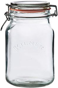 Kilner Square Clip Top Glass Storage Jar, 1.5 Litre Capacity