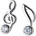 Asymmetric CZ Music Note S925 Sterl