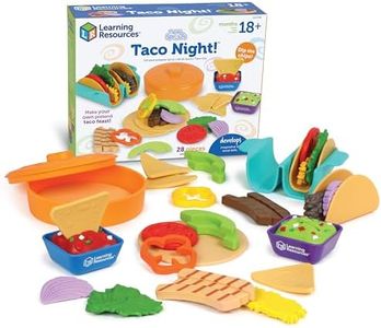 Learning Resources New Sprouts Taco Night - Pretend Play Food for Toddlers, Montessori Toys, Imaginative & Social Skills, Play Food Kitchen, Grocery Store Accessories, Gifts for Boys and Girls