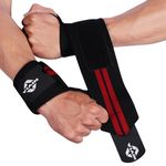 Nivia Wrist Supporter for Gym, Wrist Band for Men Gym & Women with Thumb Loop Straps, Wrist Wrap, Gym Accessories for Men, Hand Grip & Wrist Support, Sports Straps for Gym, Weightlifting Straps