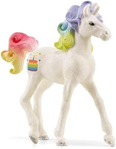 Schleich bayala, Collectible Unicorn Toy Figure for Girls and Boys, Rainbow Cake Unicorn Figurine (Dessert Series)