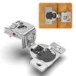 Chibery 60 Pack 1-1/4" 4D Overlay Soft Close Concealed Hinges for Face Frame Door, Control Closing Speed, Smooth Slow Self Close Hinges, Satin Nickel, 105° Open Angle Stainless Steel Cabinet Hinges