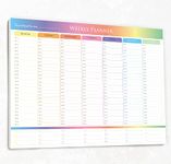 Weekly Planner Pad - Timetable Desk Planner Large A3 Day Planner - Perfect for Home, Business, Students Revision Planner, Appointments, Schedule - 50 Tear Off Pages (Rainbow)