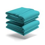 Mezzati Soft and Comfortable Waterbed Sheets Set – 1800 Prestige Brushed Microfiber Collection Bedding (Blue Ocean Teal, King Attached)