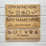 Cutncraft Designs Personalised Solid Oak Large Wooden Sign Plaque Custom Made Wall Door Decor Idea 30 x 9.5 x 2cm (11.8"x3.7"x0.8")