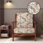 Decorian Soft Velvet Stretchable Printed Solid Sofa Slipcovers, Wooden Sofa Seat Cover, Sofa Back Cushion Covers (Pack of 4, Peacock)