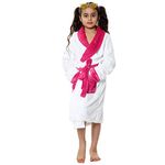 A2Z 4 Kids Dressing Gown Super Soft Flannel Fleece Fluffy Bathrobe - Bathrobe 122 White 11-12