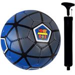 JTC Dominator 3.0 Football, 32 Panels, Thermobound Football, Grained PU, Suitable for Soft & Wet Ground, with Grass & Artifical Turf, International Match Ball, Size - 5 Pump & Pin (Blue)