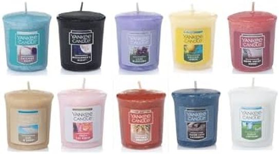 Yankee Candle Value Bundle with 10 Votive Scented Candles, Mixed Popular Fragrances, Set of 10