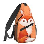 NiuKom Sling Bag For Women Crossbody Shoulder Bag Casual Daypack Backpacks Men Chest Bag Gym Cycling Travel Hiking, Cartoon Fox, One Size, Sling Backpacks