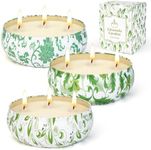 220 Hours Citronella Candle Outdoor Large, 3 x 400 ml Citronella Candles with 3 Wick Citronella Scented Candle Natural Soy Wax Candle for Garden Patio Picnics