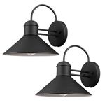 Globe Electric Sebastien 1-Light Outdoor Wall Sconce, 2-Pack, Black Finish, 44165
