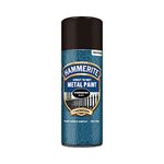 Hammerite Spray Paint for Metal. Direct to Rust Exterior Black Metal Paint, Hammered Finish. Corrosion Resistant Black Paint and Rust Remover, 8 Year Protection - 400ml Aerosol 0.5 SqM Coverage​